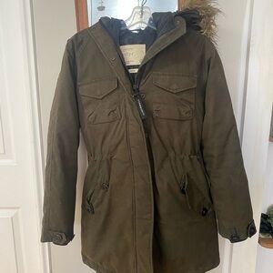 Women's Olive Parka Coat